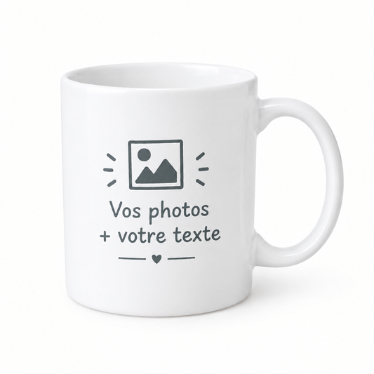 Tasse personnalisée - Vos Photos + votre texte.